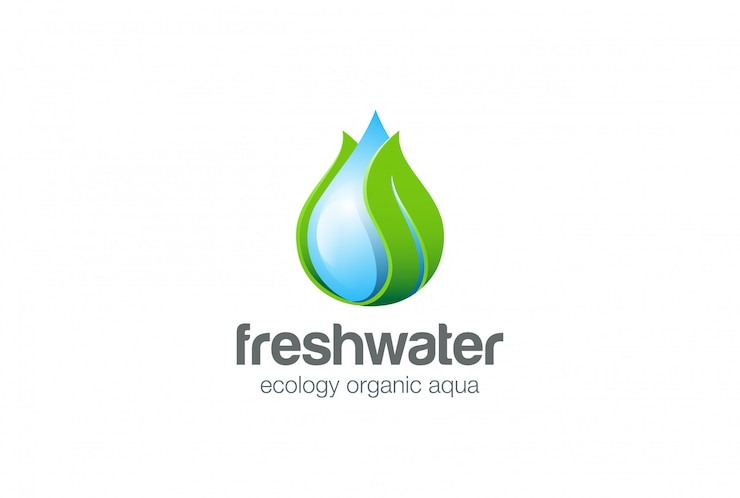 Free Vector waterdrop leaf logo vector  icon.