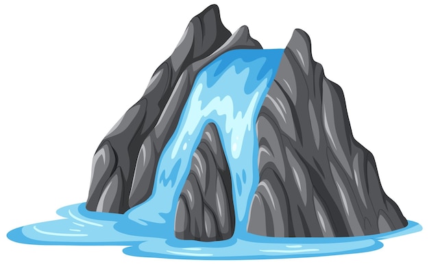 Бесплатное векторное изображение Водопад в мультяшном стиле