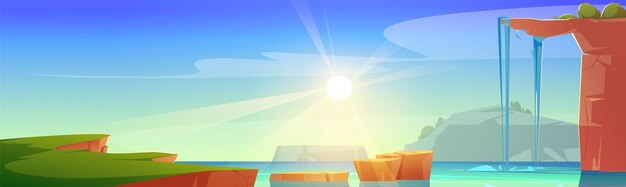 スカイロッククリフマウンテンイラストの美しい西部の砂漠の風景 プレミアムベクター スカイロッククリフマウンテンイラストの美しい西部の砂漠の風景 プレミアムベクター