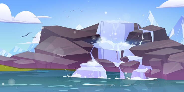 Free Vector waterfall scenery landscape water stream rocks