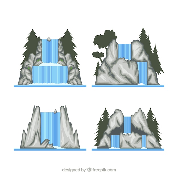 만화 스타일의 폭포 모음