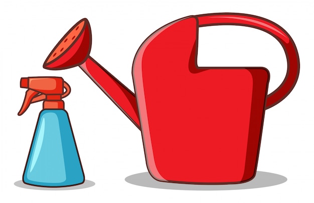 Free vector watering can and spray bottle on white