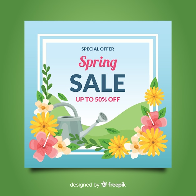 Watering can spring sale background