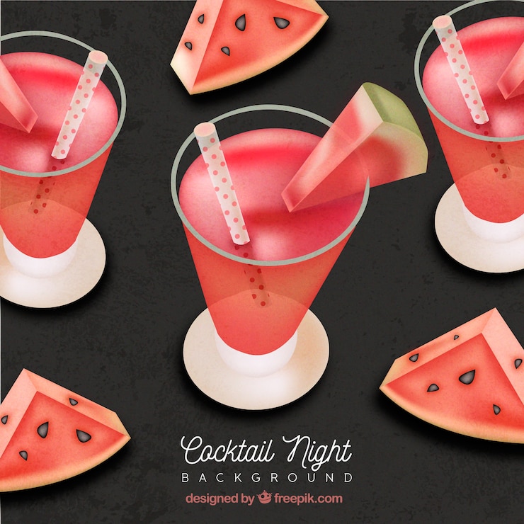 Free Vector watermelon cocktail background