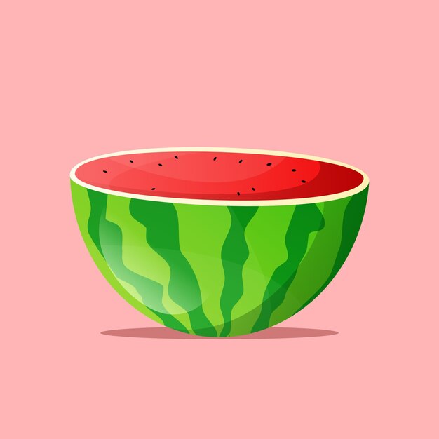 A watermelon on a pink background