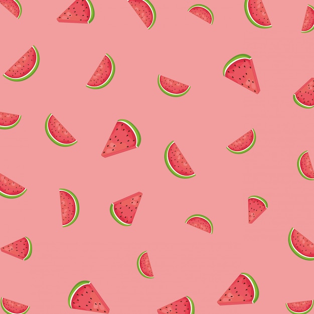 수박 핑크 과일 패턴 배경