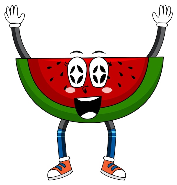 Free Vector watermelon with arms and legs