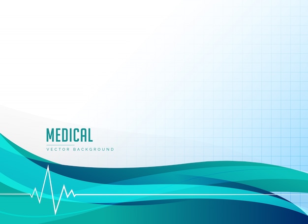 Free vector wave background with electrocardiogram