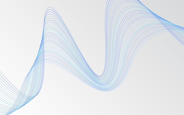 免费矢量波的蓝色高分辨率彩色线