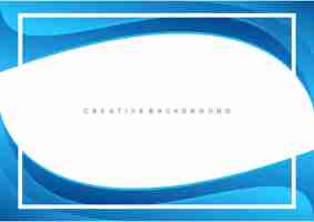 Free vector wave blue frame background design modern