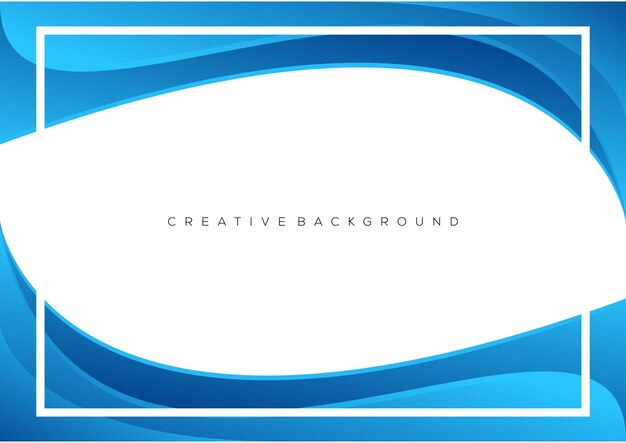 Wave blue frame background design modern