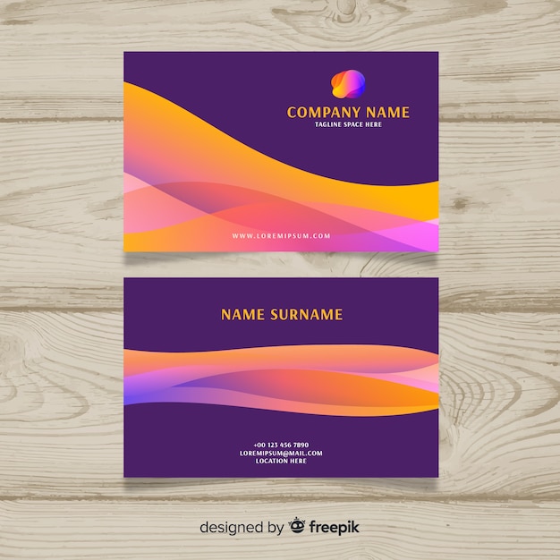 Wave business card template