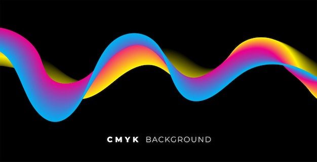 Free vector wave in cmyk colors background