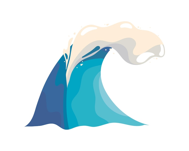 Free Vector wave flat icon isolated design