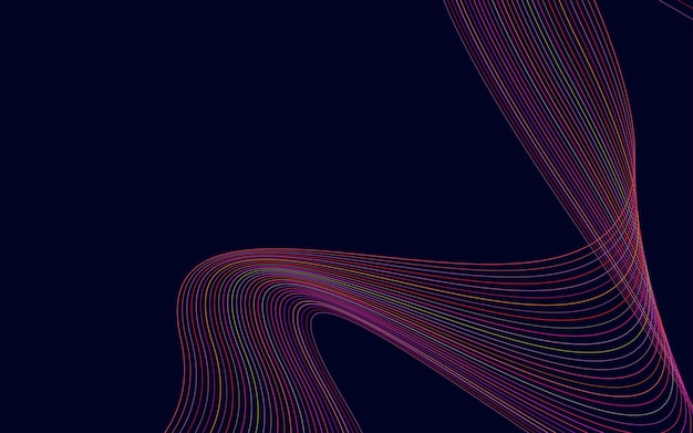 Wave of the many colored lines abstract wavy stripes background isolated