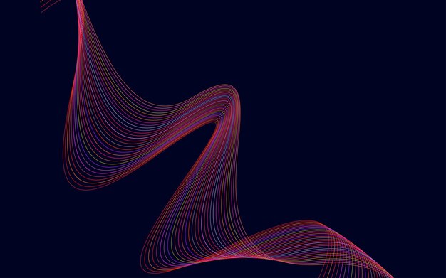 Free vector wave of the many colored lines abstract wavy stripes background isolated