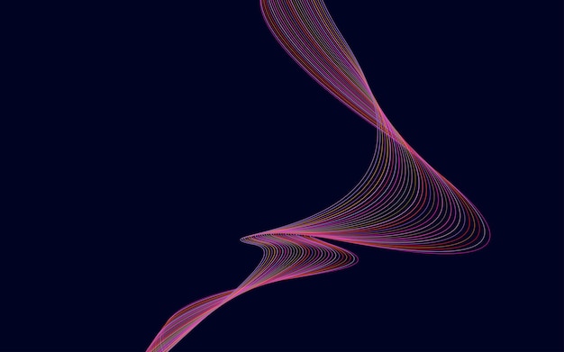 多くの色付きの線の波分離された抽象的な波状のストライプの背景