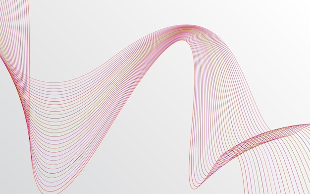 Vettore gratuito onda di molte linee colorate sfondo astratto strisce ondulate isolato