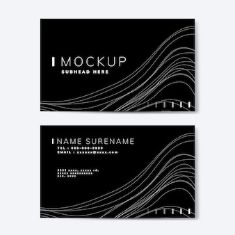 Wave pattern name card mockup vector