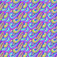 Free vector wave psychedelic seamless pattern