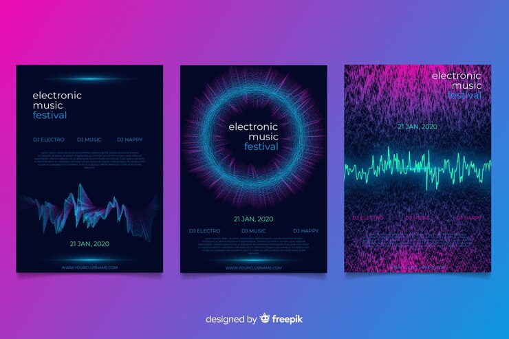 Free Vector wave sound cover collection