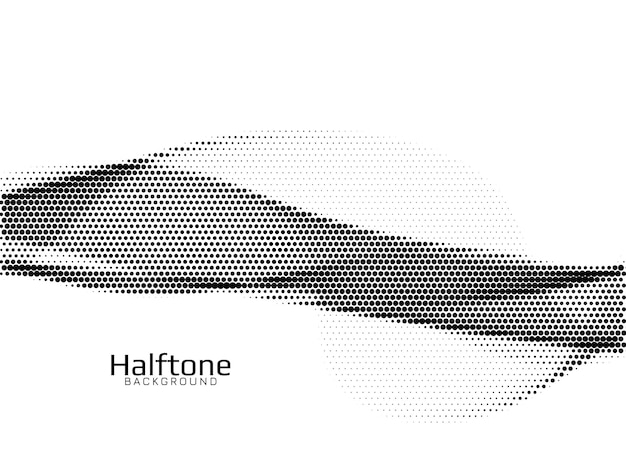 웨이브 스타일 하프톤 디자인 배경 벡터