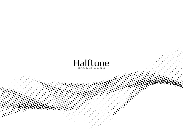 Free vector wave style halftone design background vector