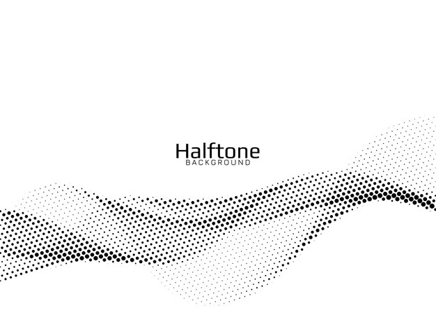 波スタイルハーフトーンデザインの背景のベクトル