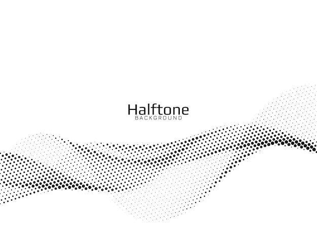 Wave style halftone design background vector