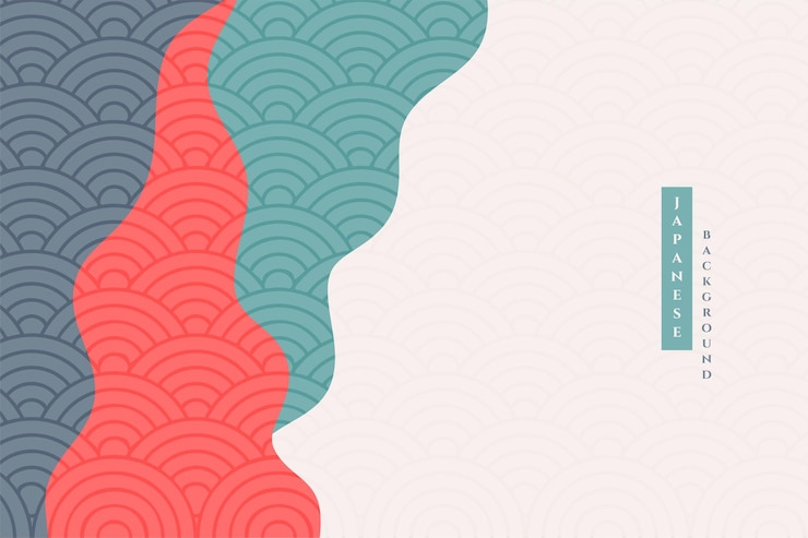 Free Vector wave style japanese pattern background