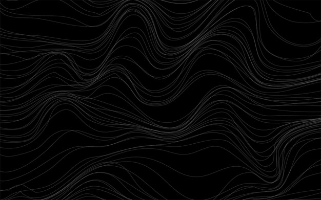 Волновые текстуры черный фон вектор