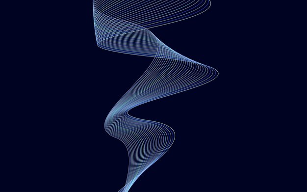 Free vector wave with shadow abstract colorful lines lines on a background