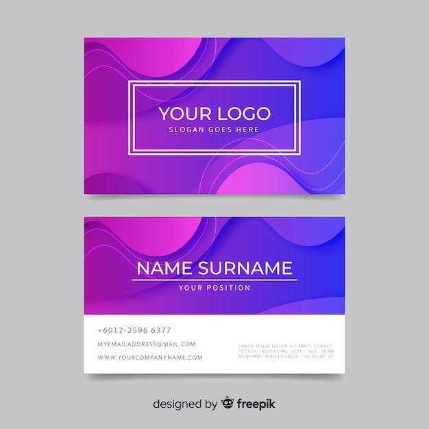 Free vector waves business card