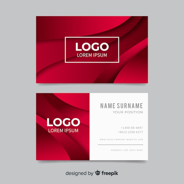 Free vector waves business card