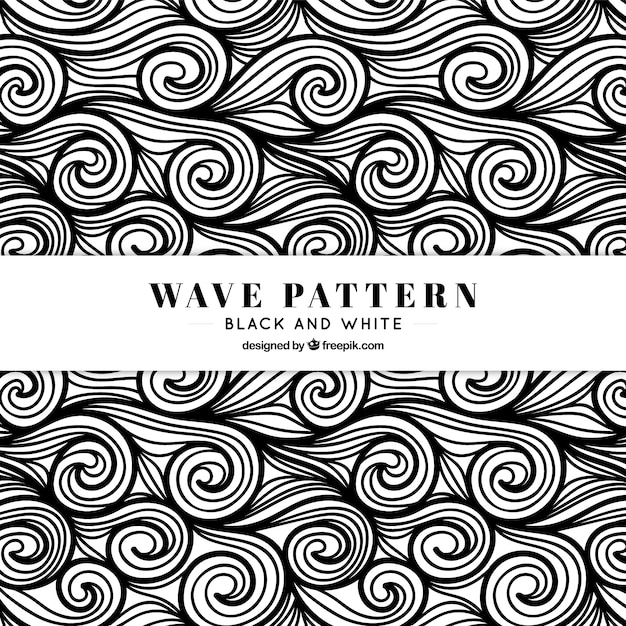 Waves pattern hand drawn