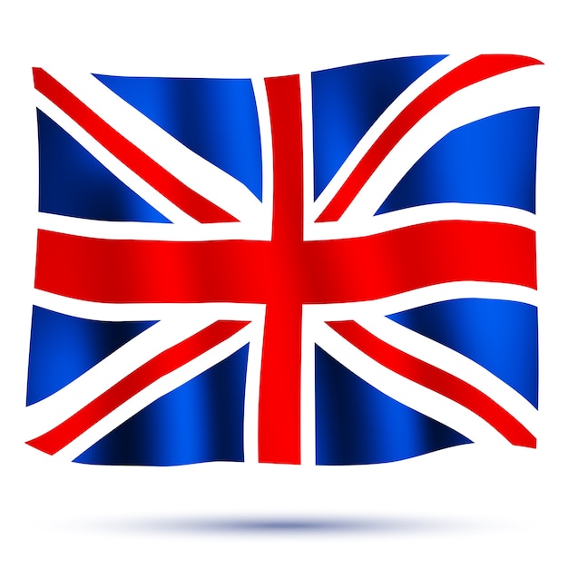 Waving flag Union Jack isolated