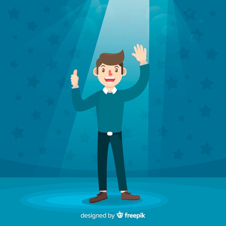 मुफ़्त वेक्टर waving man looking talent background 