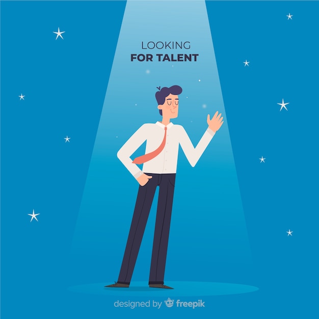 Free vector waving man looking talent background