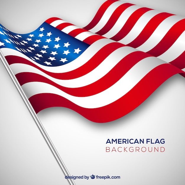 Wavy american flag in realistic design