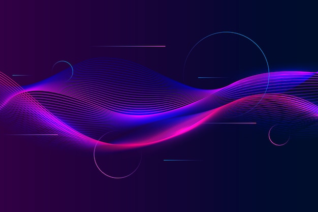 Wavy background violet and blue curvy shadows
