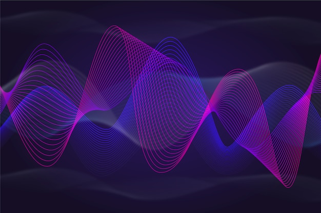 Free vector wavy background violet and blue dynamics