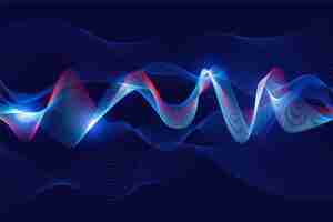 Free vector wavy background white light in blue concept