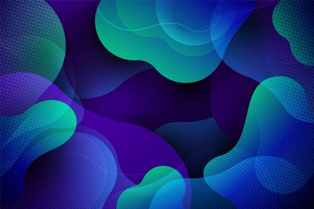 Wavy background with colorful shapes