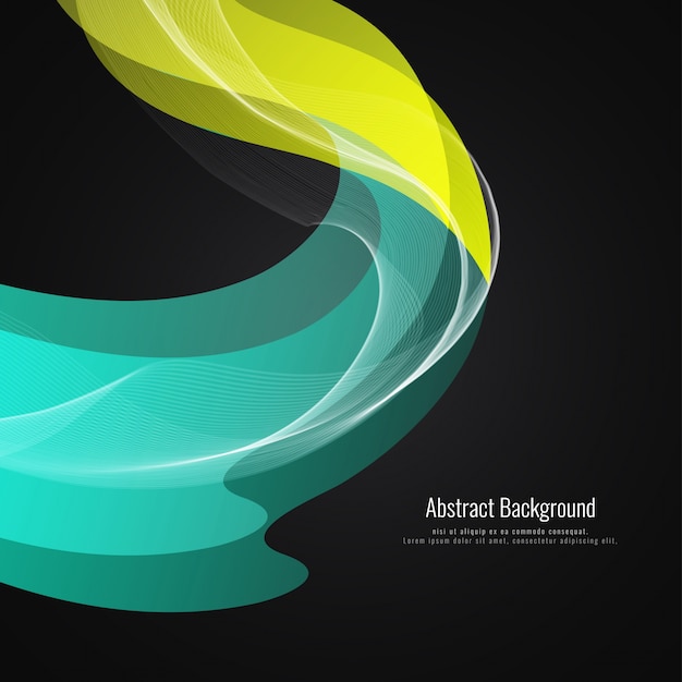 Wavy background with green and yellow shapes