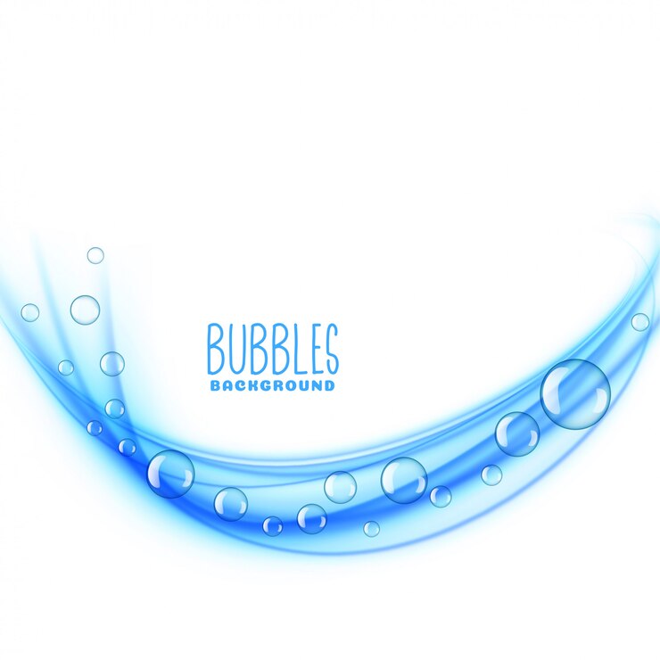 Free Vector wavy blue bubbles background 