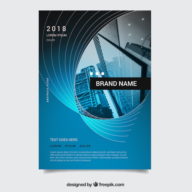 Wavy blue business brochure template