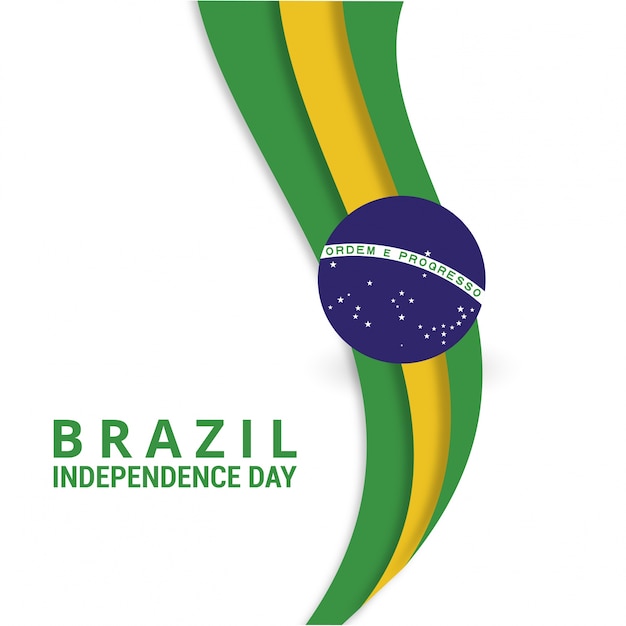물결 모양의 브라질 독립 기념일 디자인