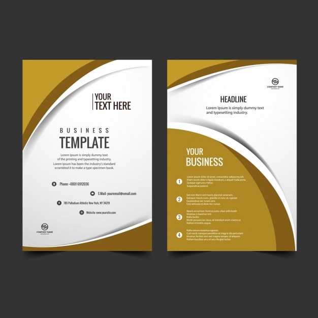 Free vector wavy business brochure template