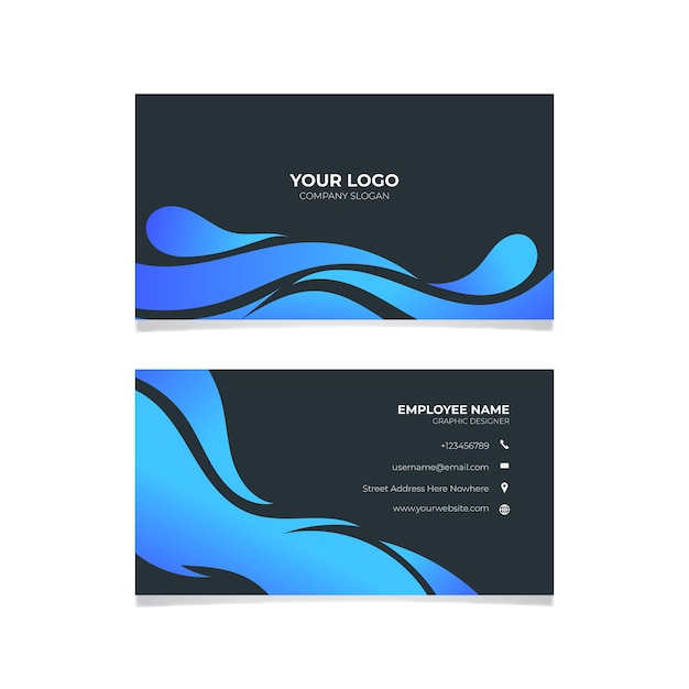 Free vector wavy business card template