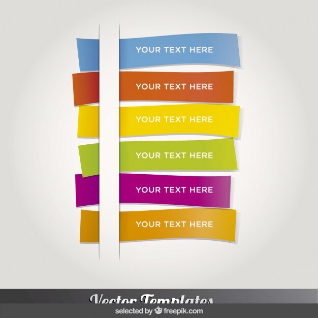 Free Vector wavy colorful bookmarks